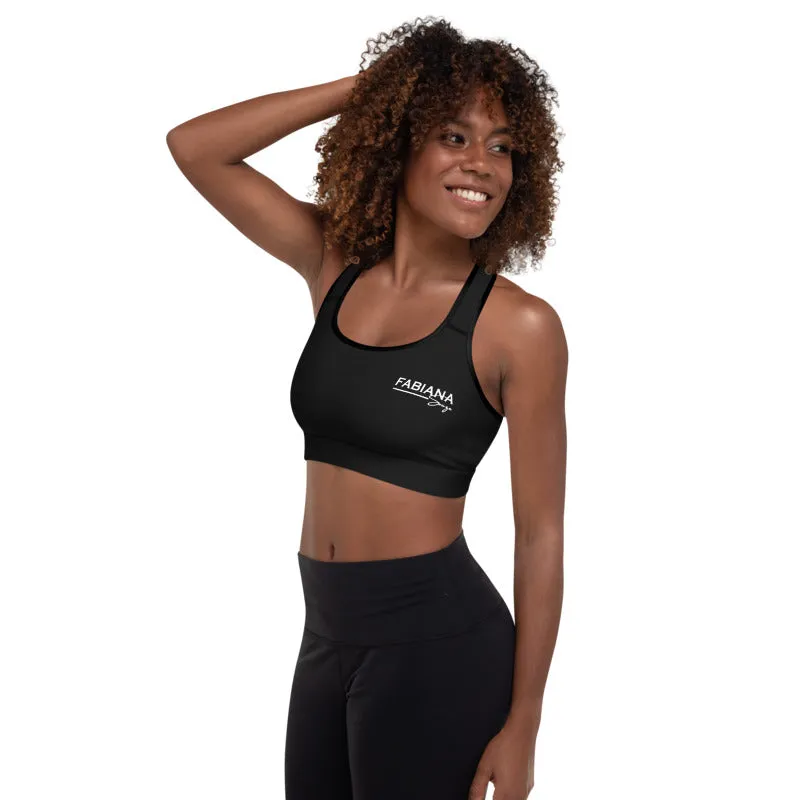 Padded Sports Bra By Bodybuilding Champ Fabiana Souza - Black Color