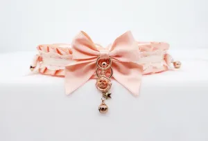 Peach and Rose Gold Lacey Pet Play Collar