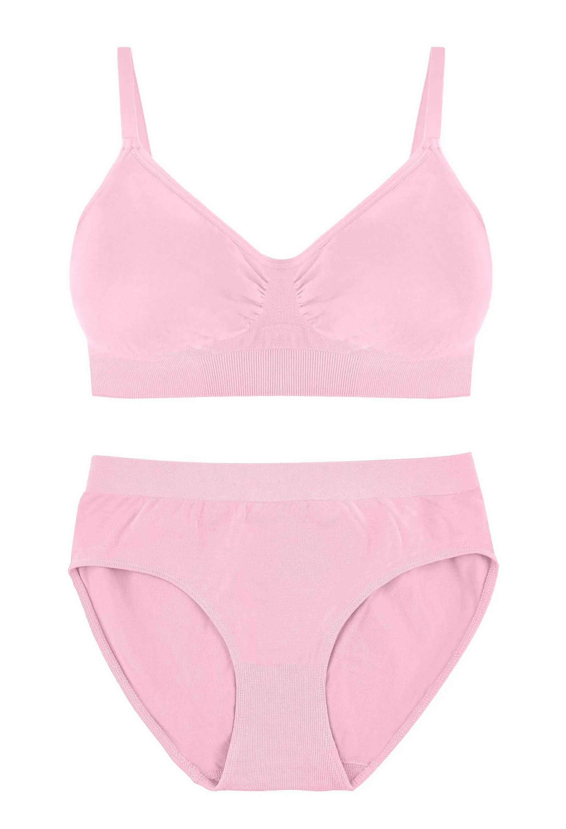 Pink Bamboo Bra   High Cut Set With FREE Nipple Covers