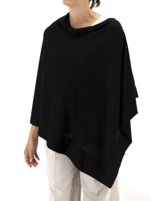 Poncho Nero Cashmere & Seta