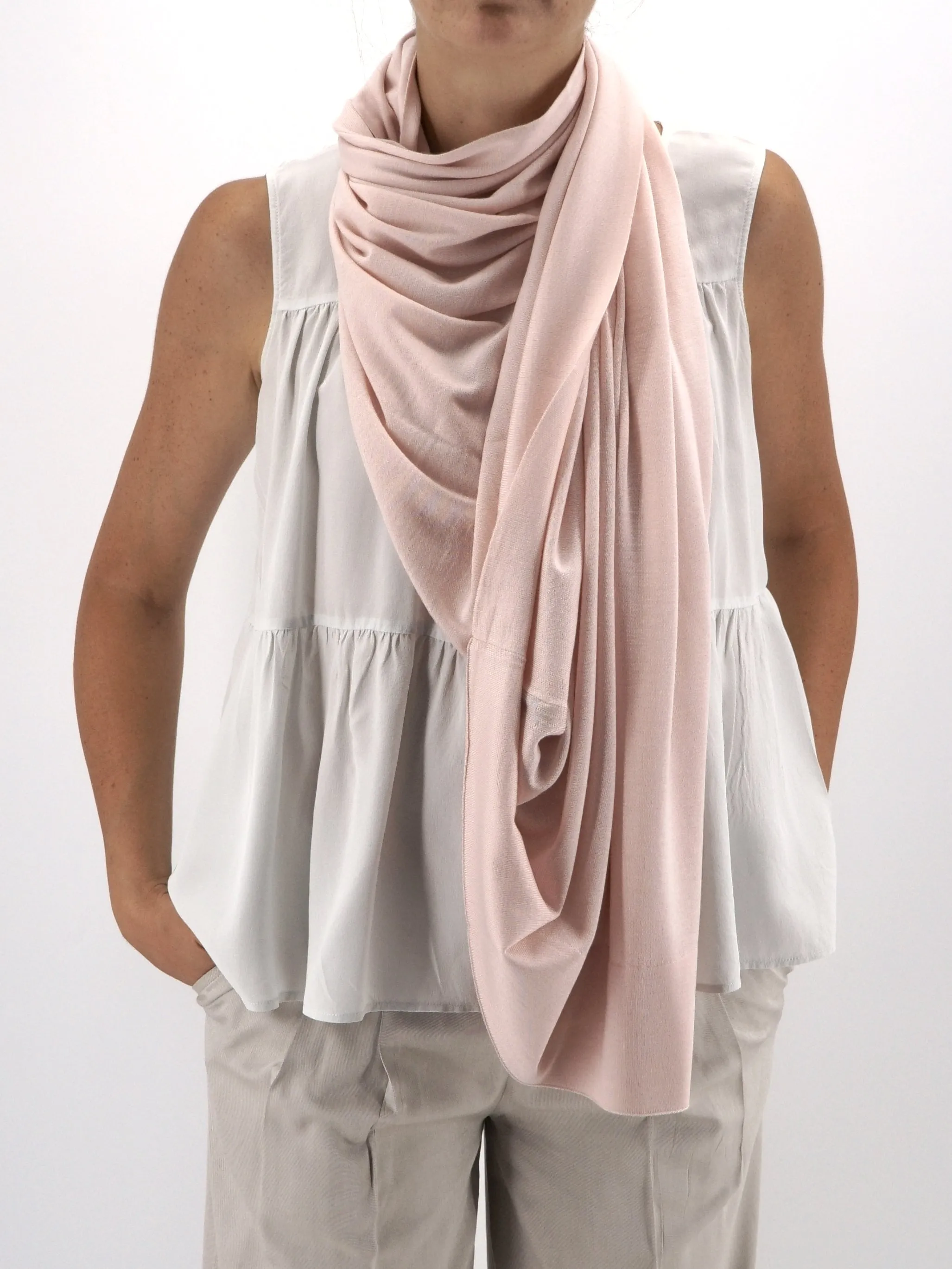 Poncho Rosa Cipria Cashmere & Seta