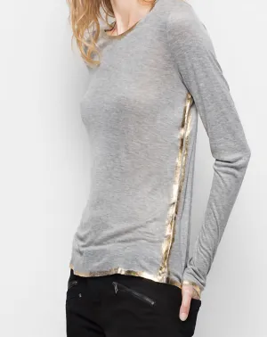 "Foils" Willy Gold Top in Grey