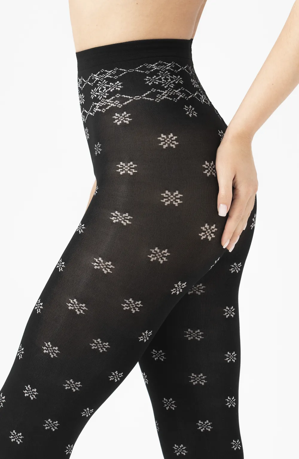 Snowflake Opaque Tights