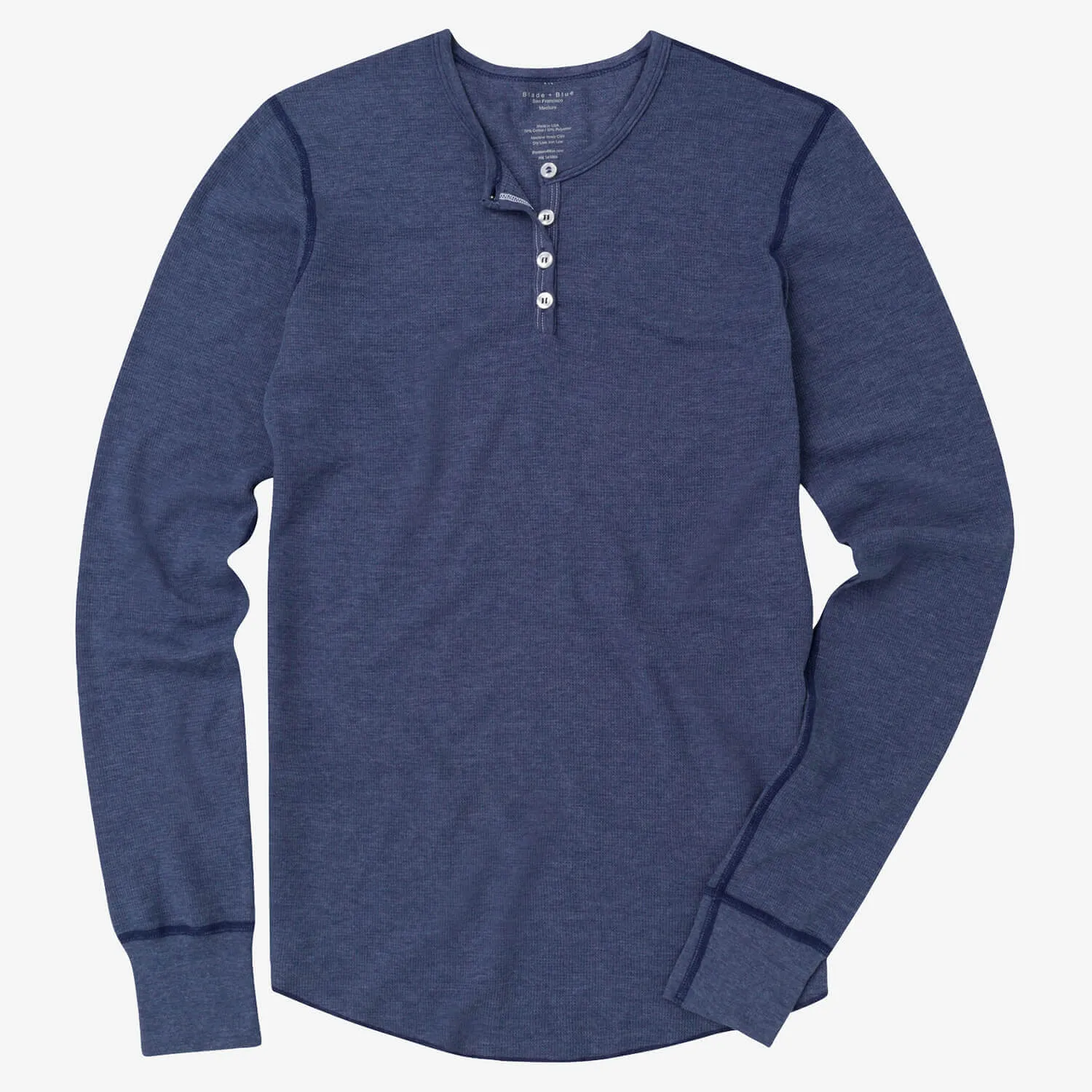 Stone Blue Heather Baby Thermal Long Sleeve Henley Shirt