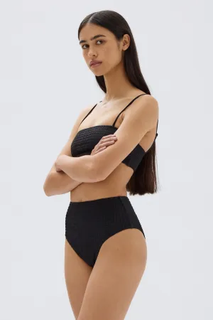 Textured High Waisted Swim Brief