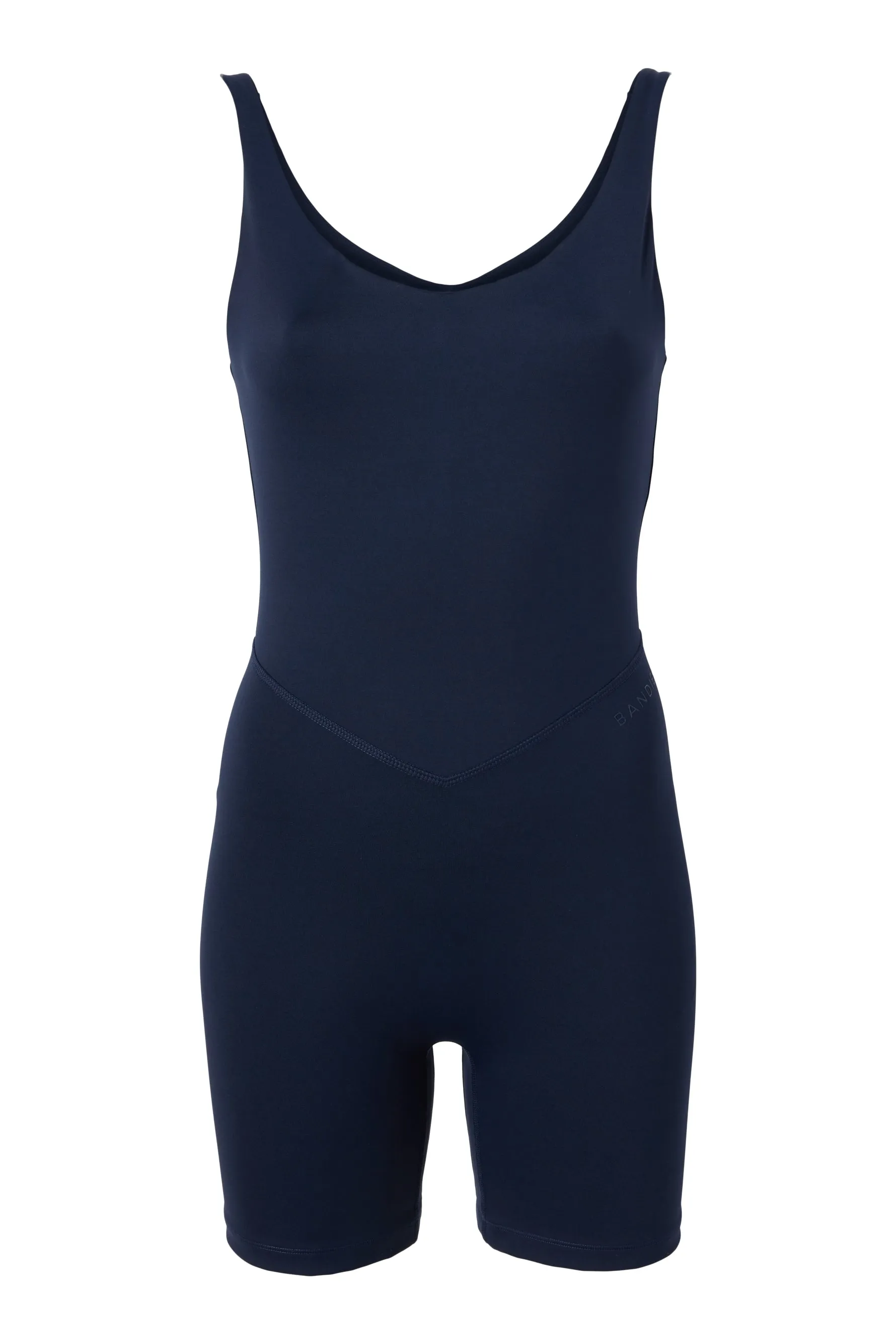 V-Neck Tempo Short Catsuit - Navy Blazer