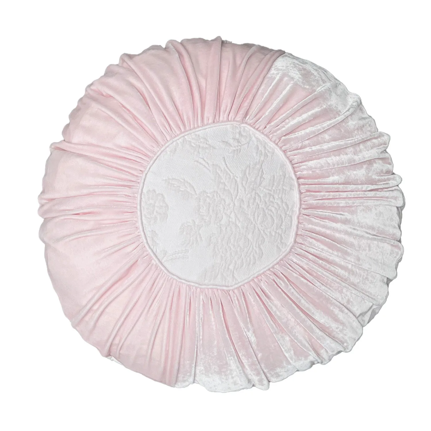 Velvet Rose Matelassé Round Pillow