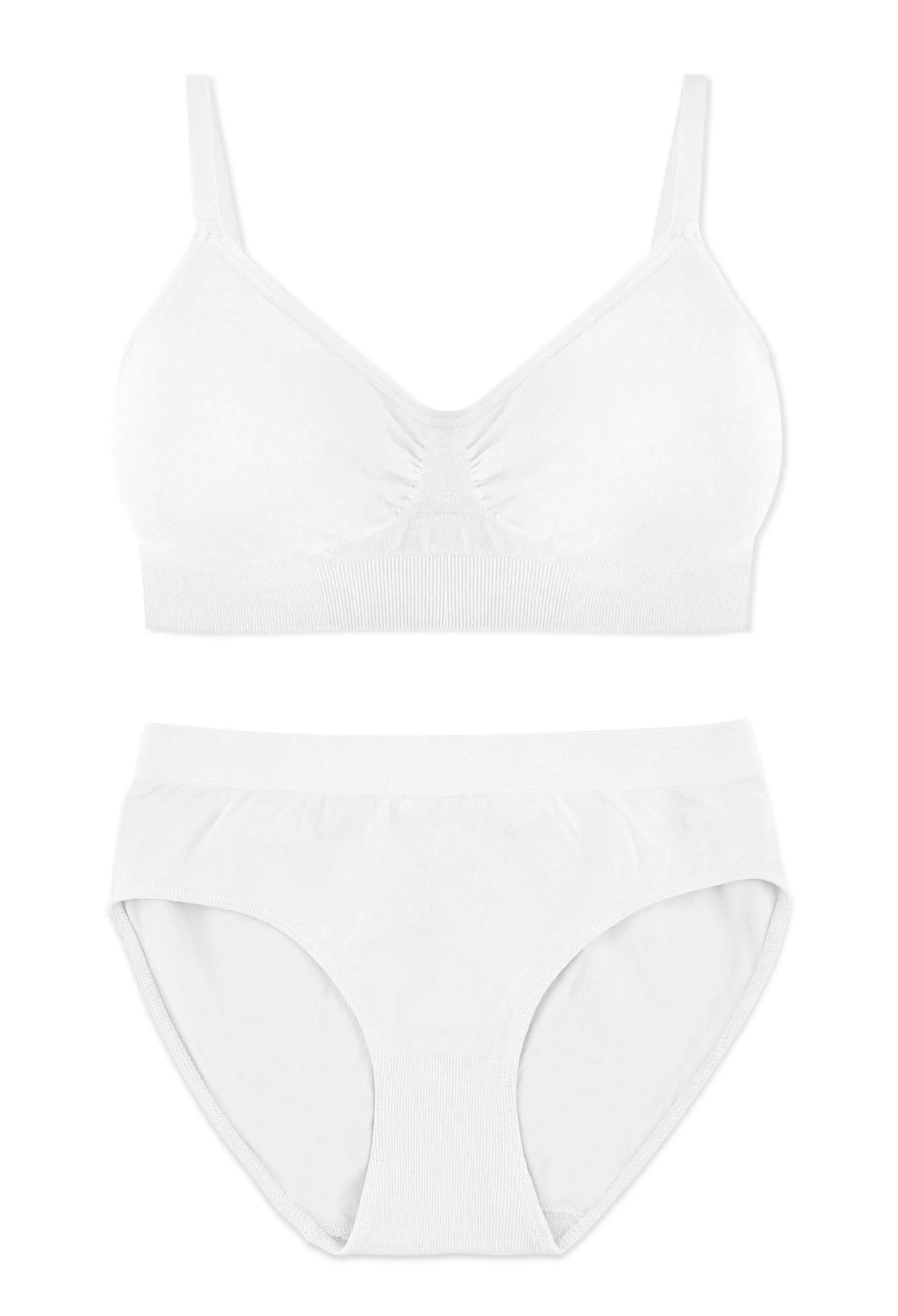 White Bamboo Bra   High Cut Set With FREE Nipple Covers