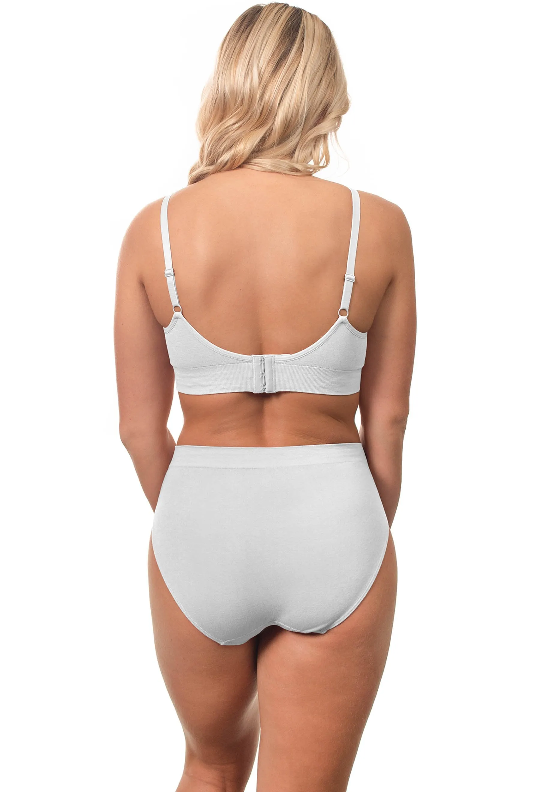 White Bamboo Bra   High Cut Set With FREE Nipple Covers