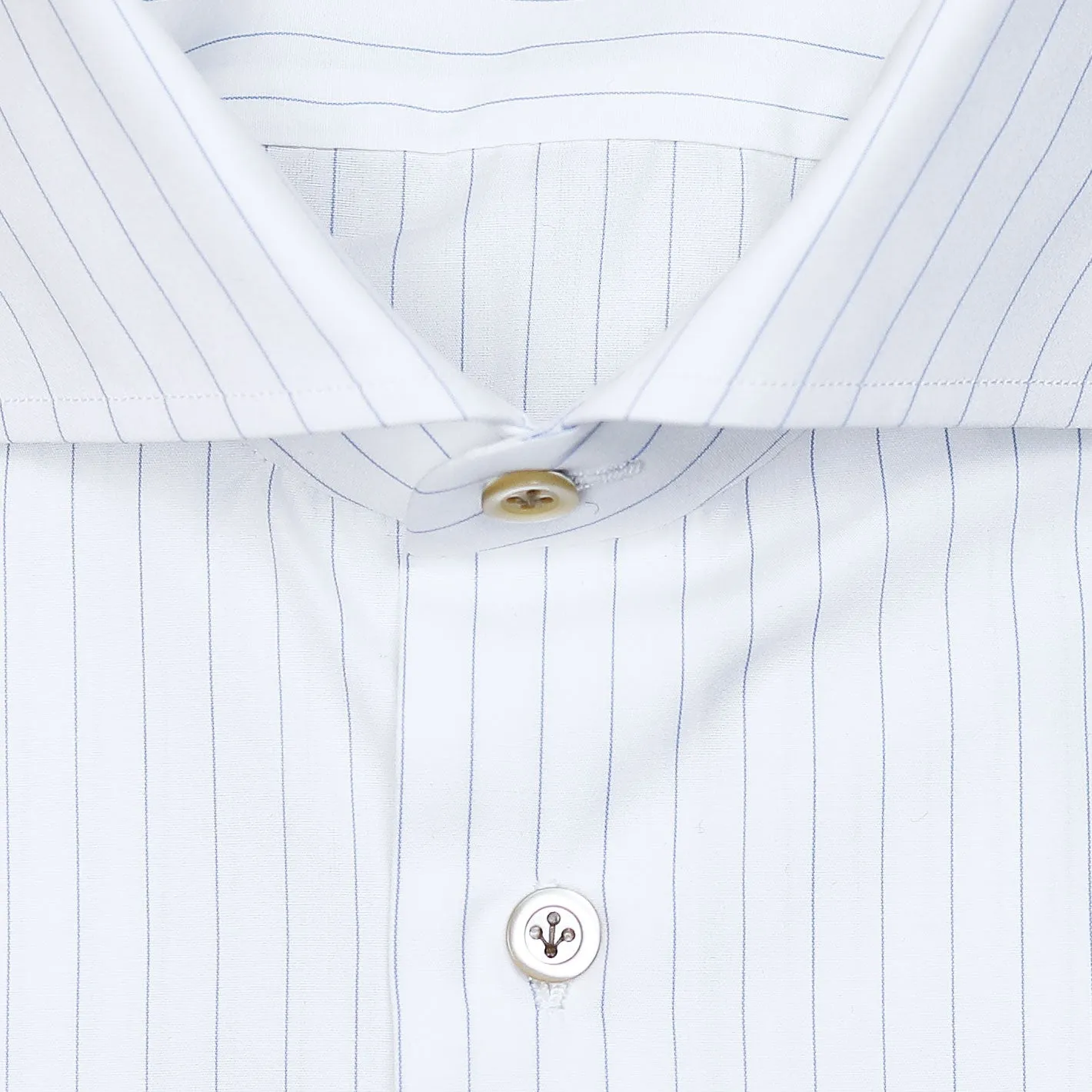 White Blue Striped Cutaway Shirt