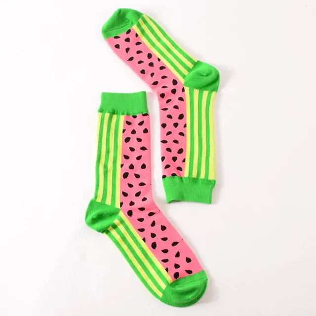 Womens Colorful Crew Socks - 27 Vibrantly Multicolor Patterns