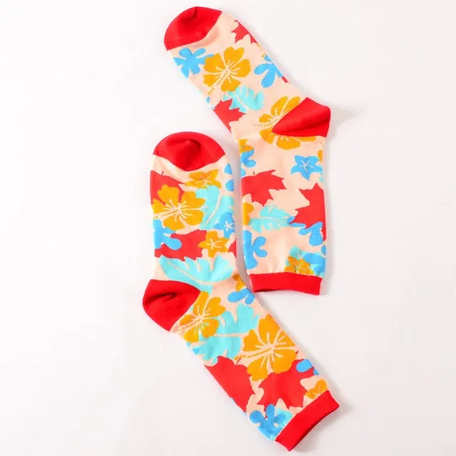 Womens Colorful Crew Socks - 27 Vibrantly Multicolor Patterns