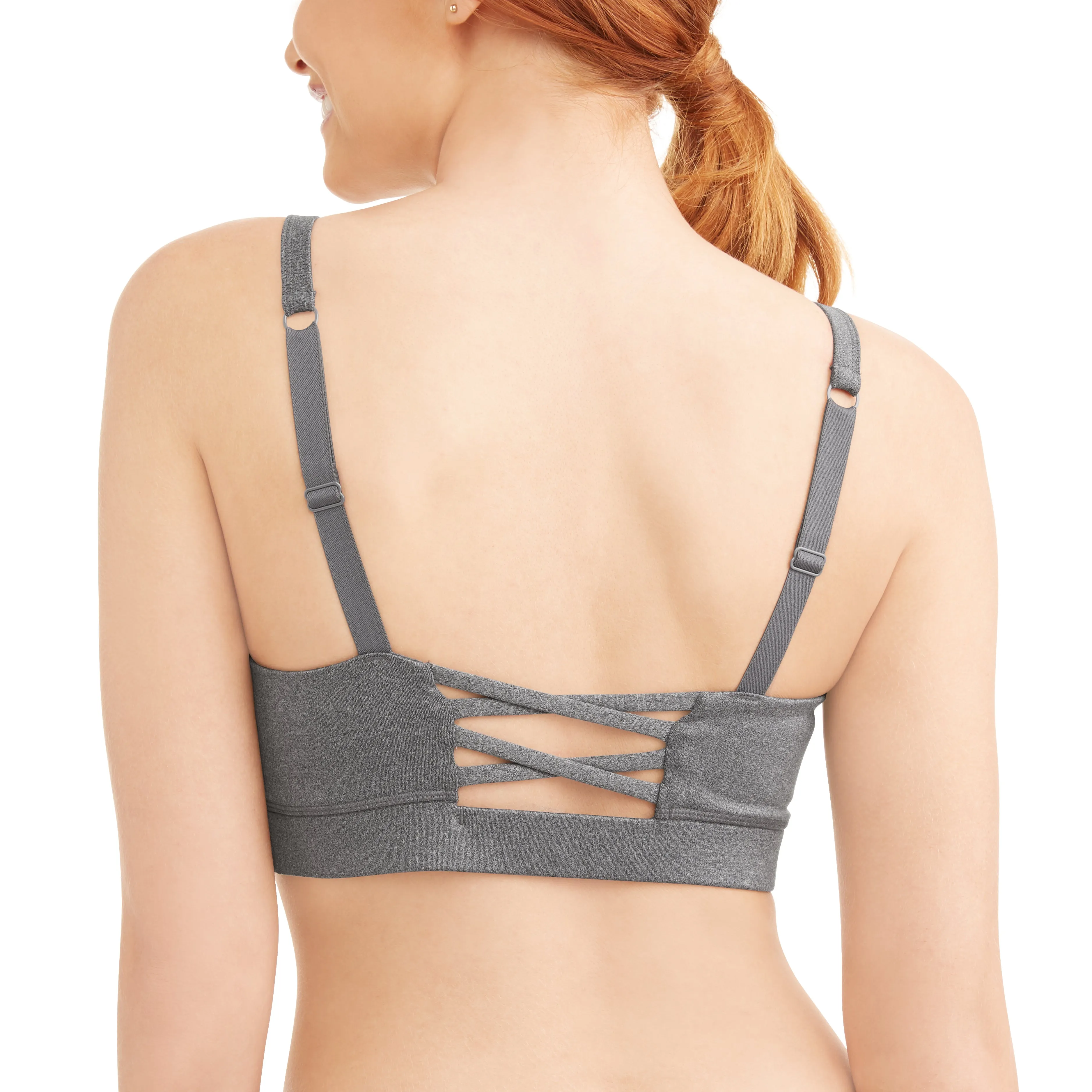 Women's Core Active Lattice Back Cami Sports Bra with Retractable Straps