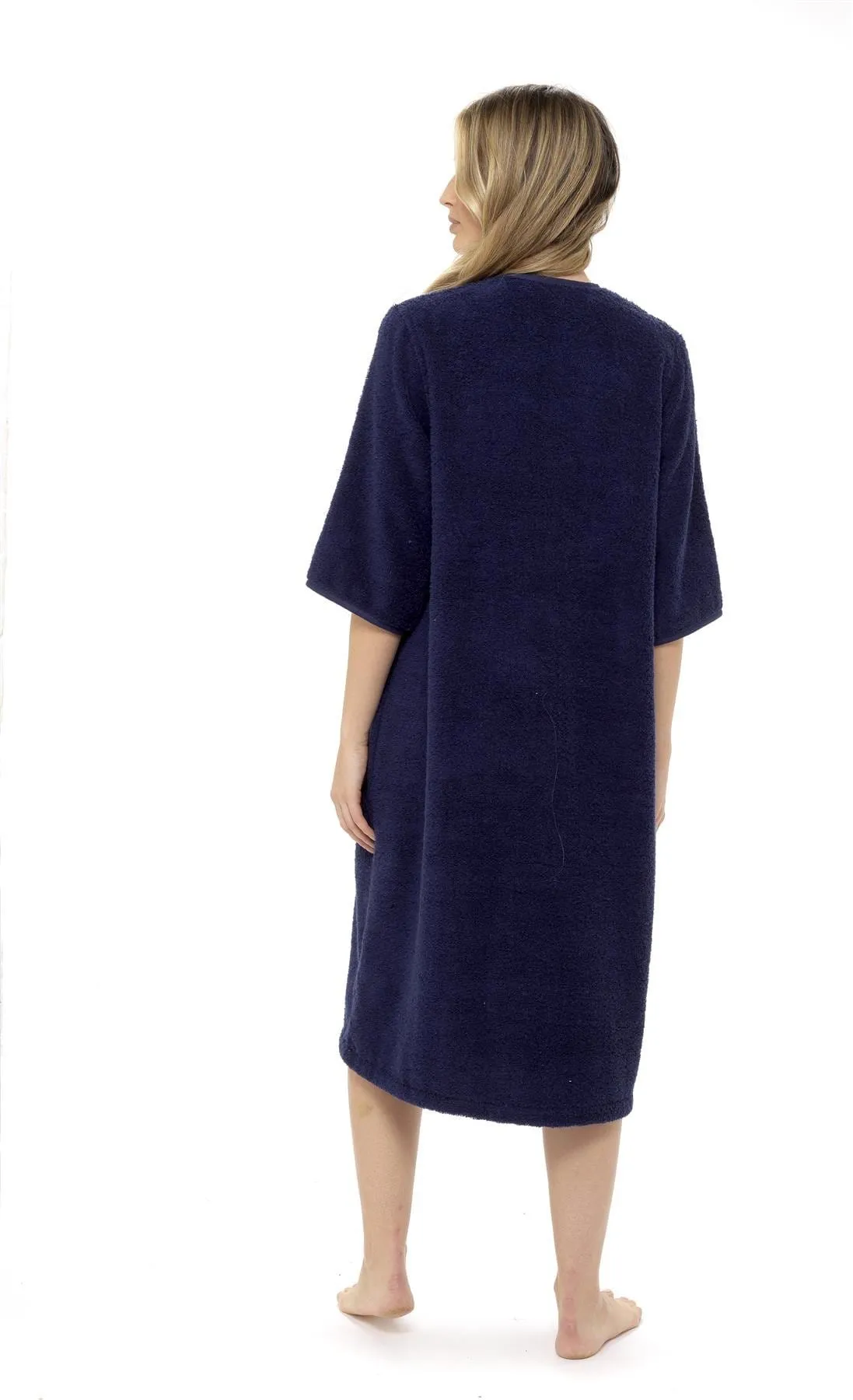 Daisy Dreamer Womens Terry Towelling Bathrobe - Soft, Fluffy, 100% Cotton, Zip Through, Ultra Absorbent Lounge Wear, UK Sizes 8-22