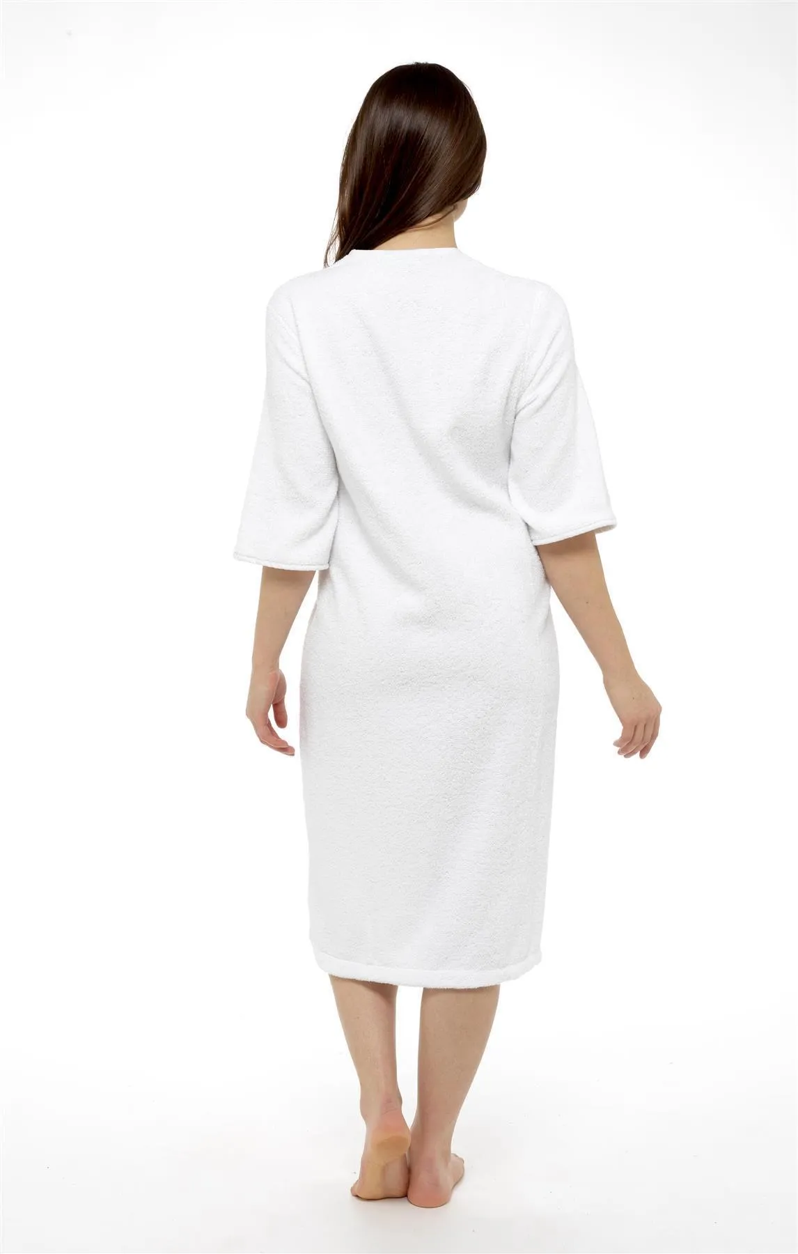 Daisy Dreamer Womens Terry Towelling Bathrobe - Soft, Fluffy, 100% Cotton, Zip Through, Ultra Absorbent Lounge Wear, UK Sizes 8-22